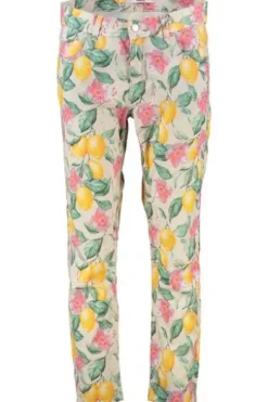 ANGELS 7/8 Hose Ornella beige geblümt Slim Fit
