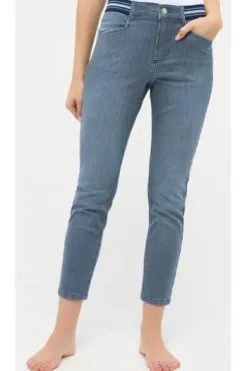 ANGELS 7/8 Jeans Ornella Sporty blue used gestreift Slim Fit