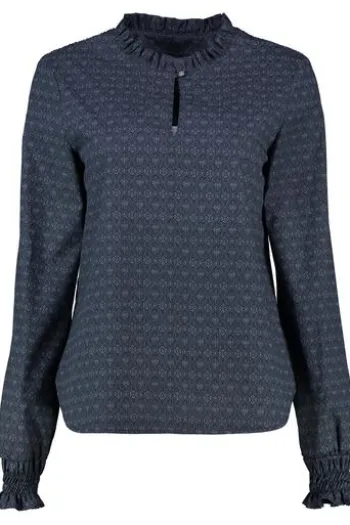 ANNA Bluse marine langarm