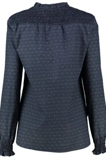 ANNA Bluse marine langarm