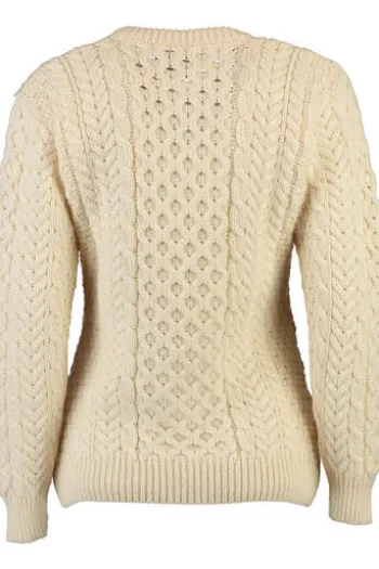 ARAN Pullover natur in super softer Merinowolle