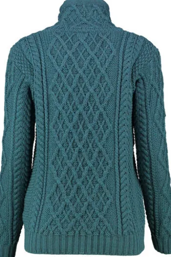 ARAN Pullover petrol im typischen Irland Aran Strick