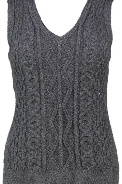 ARAN Pullunder anthrazit aus reiner Merinowolle