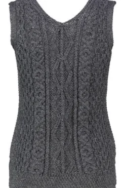 ARAN Pullunder anthrazit aus reiner Merinowolle