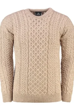 ARAN Rundhals Pullover beige