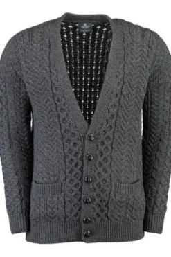 ARAN Strickjacke anthrazit