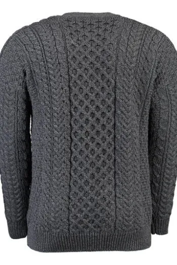 ARAN Strickjacke anthrazit