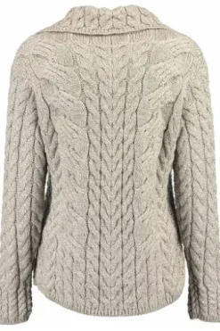 ARAN Strickjacke beige im typischen Irland Aran Strick