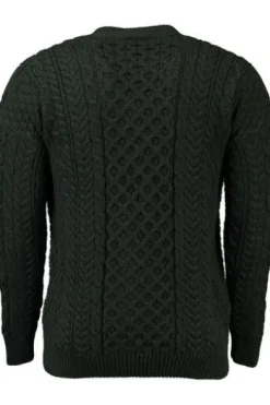 ARAN Strickjacke grün Merino-Wolle