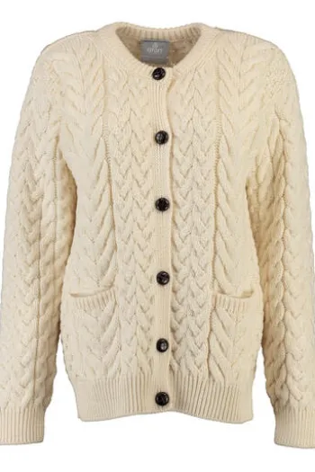 ARAN Strickjacke natur im typischen Irland Aran Strick