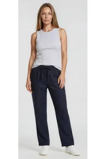 BARBARA LEBEK Leinen-Hose navy