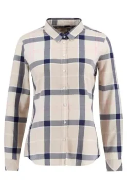 BARBOUR Bluse Bredon Check cherry blossom tartan-rosa kariert Langarm