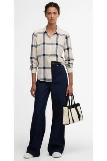 BARBOUR Bluse Bredon Check cherry blossom tartan-rosa kariert Langarm