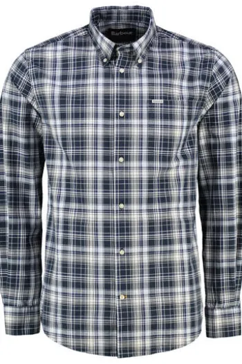 BARBOUR Hemd Witton Checked navy kariert Regular Fit Langarm