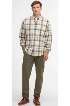 BARBOUR Hemd Witton Checked whisper white kariert Regular Fit Langarm