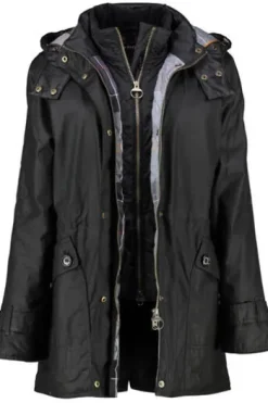 BARBOUR Jacke schwarz Crannich Wax