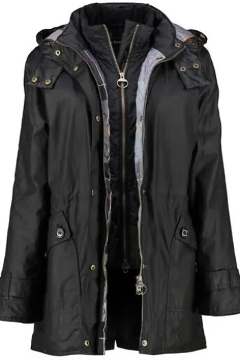 BARBOUR Jacke schwarz Crannich Wax