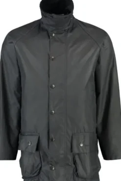 BARBOUR Wachsjacke Beaufort marine mit Cordkragen
