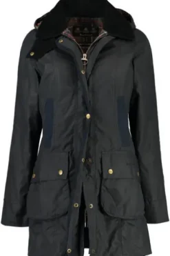 BARBOUR Wachsjacke Bower navy mit klassischem Cord-Kragen