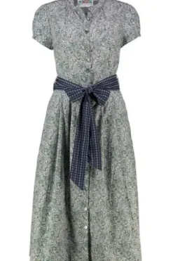 BERWIN Kleid blau geblümt in edler Natur-Qualität