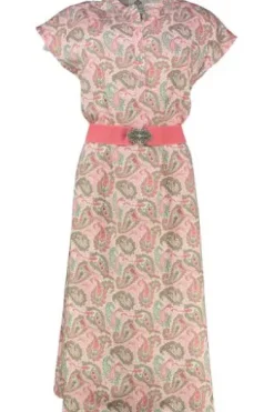 BERWIN Kleid koralle Paisley in Natur-Qualität