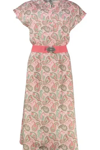 BERWIN Kleid koralle Paisley in Natur-Qualität