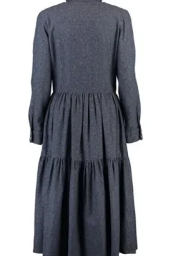 BERWIN Kleid marine mit edlem Ornamentdruck
