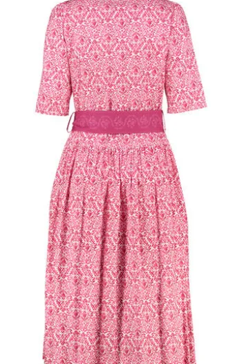 BERWIN Kleid pink gemustert Kurzarm