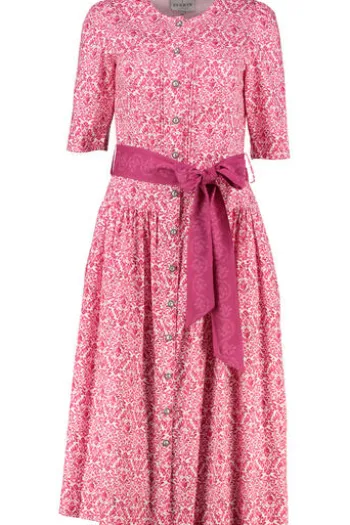 BERWIN Kleid pink gemustert Kurzarm