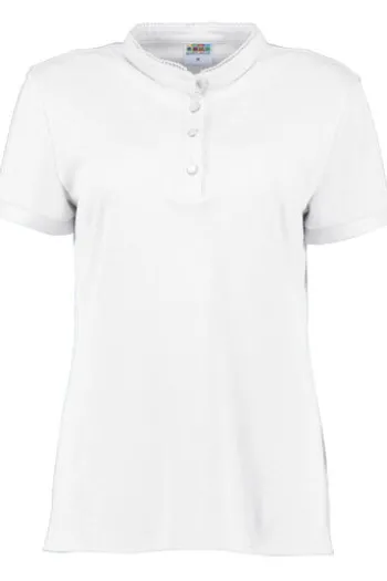 BERWIN Shirt weiß mit Spitzenborte