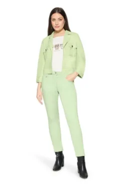 BETTY BARCLAY Blazer-Jacke green 3/4-Arm in Velours-Optik