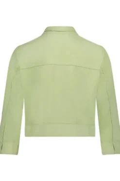 BETTY BARCLAY Blazer-Jacke green 3/4-Arm in Velours-Optik