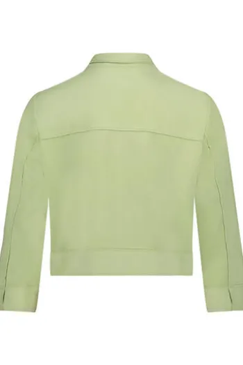 BETTY BARCLAY Blazer-Jacke green 3/4-Arm in Velours-Optik