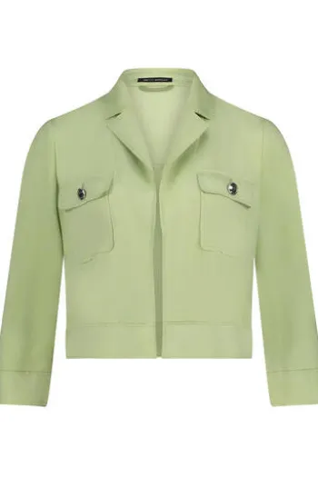 BETTY BARCLAY Blazer-Jacke green 3/4-Arm in Velours-Optik