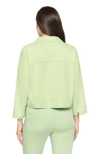 BETTY BARCLAY Blazer-Jacke green 3/4-Arm in Velours-Optik