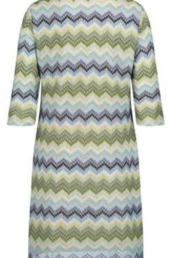 BETTY BARCLAY Kleid green/blue gemustert 3/4-Arm im Zickzack Dessin