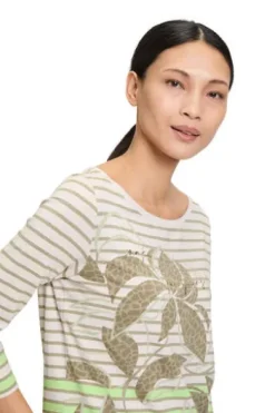 BETTY BARCLAY Shirt Khaki gestreift 3/4-Arm