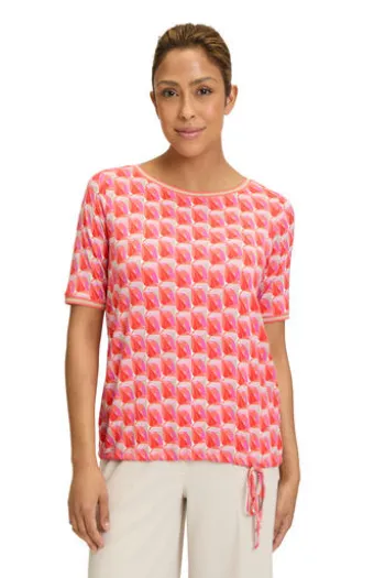 BETTY BARCLAY Shirt red/rosé gemustert Kurzarm