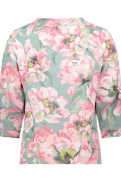 BETTY BARCLAY Sweatshirt mint/rosé geblümt