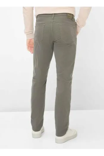 BRAX Five Pocket Baumwoll Hose Chuck olive gemustert Modern Fit