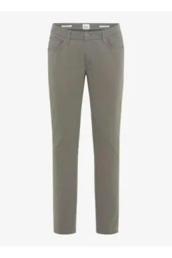BRAX Five Pocket Baumwoll Hose Chuck olive gemustert Modern Fit