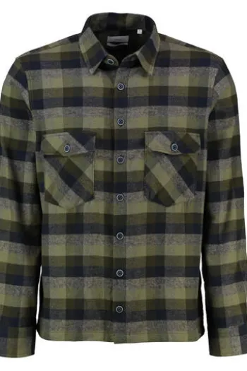 BRAX Flanell Hemd Kay grün kariert Modern Fit Langarm