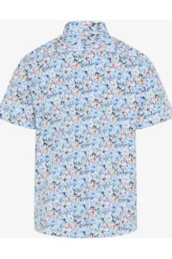 BRAX Hemd cove gemustert Modern Fit Kurzarm