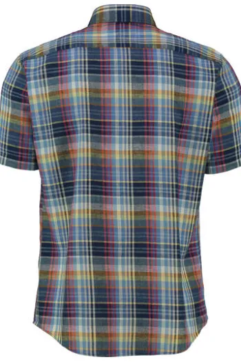 BRAX Hemd manhattan kariert Modern Fit Kurzarm
