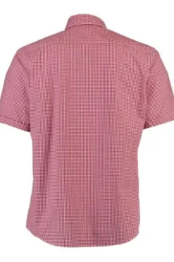 BRAX Hemd Rot kariert Modern Fit Kurzarm Blue Planet Style Dan