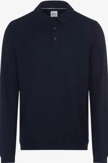 BRAX Langarm Polo-Shirt Paros navy