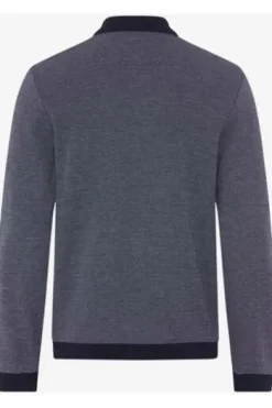 BRAX Langarm Polo-Shirt Paros navy