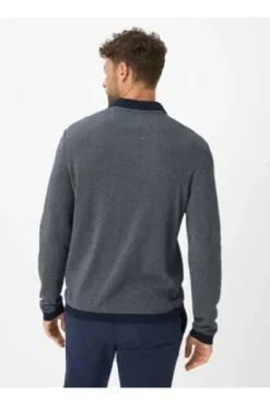 BRAX Langarm Polo-Shirt Paros navy