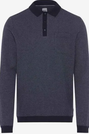 BRAX Langarm Polo-Shirt Paros deep blue