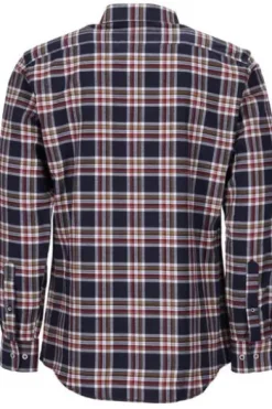 BRAX Leicht Flanell Hemd Daniel blau/rot kariert Modern Fit Langarm Button-down